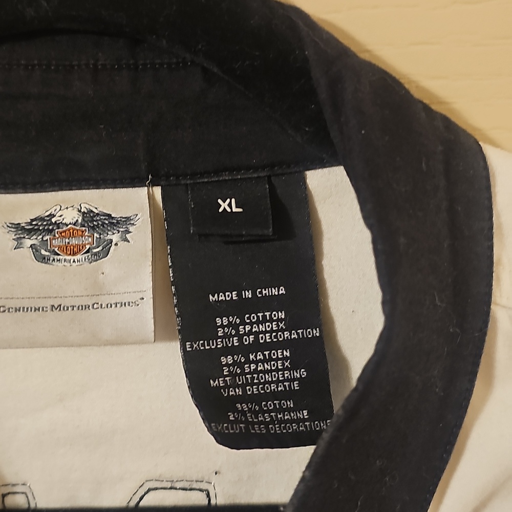 Harley-Davidson Black, White & Red Zip-Up Racing Shirt - Picture 2 of 5